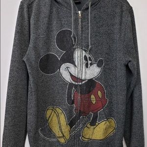 DisneyParks authentic-original Mickey Mouse gray hoodie size Medium. Like New